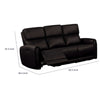Sily Power Recliner Sofa w USB | Contour Arms | Foam Fill Black Faux Leather