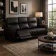 Sily Power Recliner Sofa w USB | Contour Arms | Foam Fill Black Faux Leather