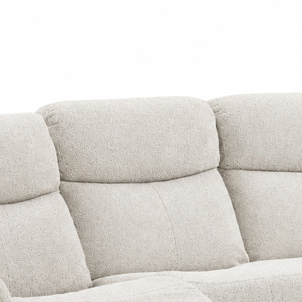 Becy Manual Recliner Sofa | Bustle-Back | Light Gray Cushions | 80 "