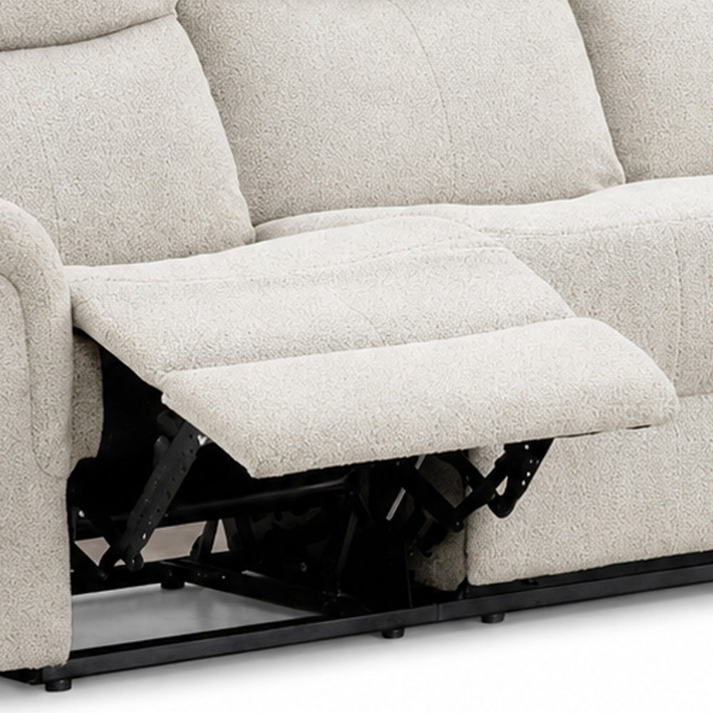 Becy Manual Recliner Sofa | Bustle-Back | Light Gray Cushions | 80 "