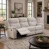 Becy Manual Recliner Sofa | Bustle-Back | Light Gray Cushions | 80 "