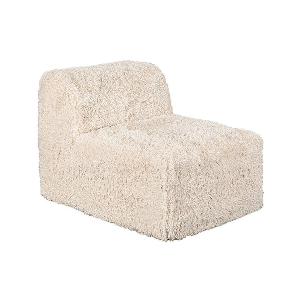 Appi Modular Armless Chair | Compressed Foam Fill S& Beige Faux Fur