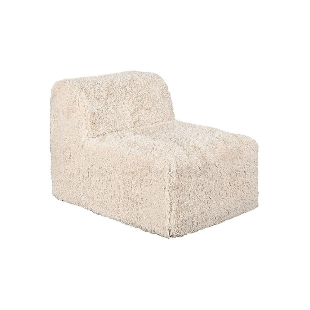 Appi Modular Armless Chair | Compressed Foam Fill S& Beige Faux Fur