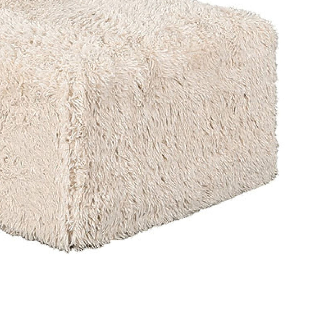 Appi Modular Armless Chair | Compressed Foam Fill S& Beige Faux Fur