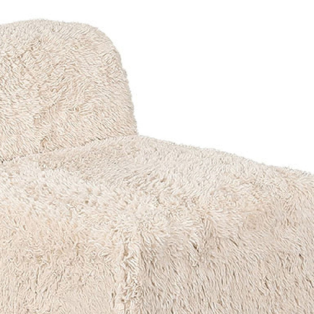 Appi Modular Armless Chair | Compressed Foam Fill S& Beige Faux Fur