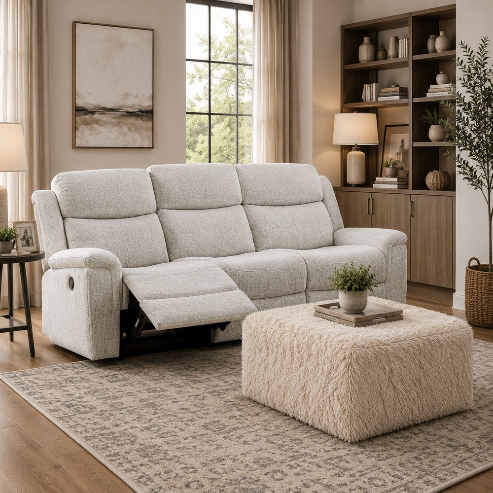 Appi Modular Square Ottoman | Compressed Foam | S& Beige Faux Fur 27"