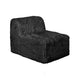 Appi Modular Armless Chair | Compressed Foam Fill Black Shaggy Faux Fur