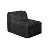 Appi Modular Armless Chair | Compressed Foam Fill Black Shaggy Faux Fur