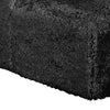 Appi Modular Armless Chair | Compressed Foam Fill Black Shaggy Faux Fur