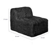 Appi Modular Armless Chair | Compressed Foam Fill Black Shaggy Faux Fur