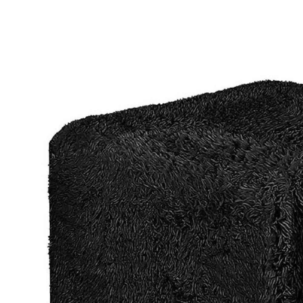 Appi Modular Square Ottoman | Compressed Foam | Black Faux Fur 27"