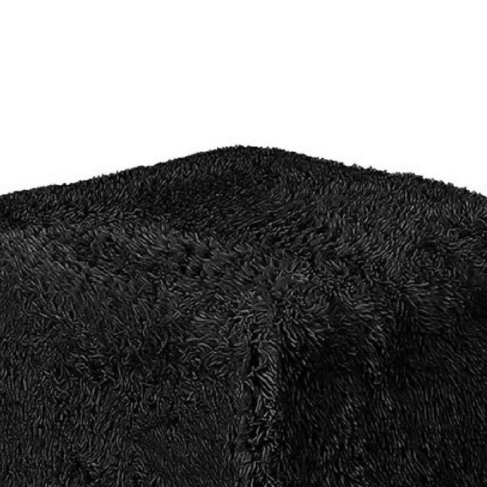 Appi Modular Square Ottoman | Compressed Foam | Black Faux Fur 27"