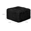 Appi Modular Square Ottoman | Compressed Foam | Black Faux Fur 27"