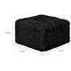 Appi Modular Square Ottoman | Compressed Foam | Black Faux Fur 27"