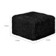 Appi Modular Square Ottoman | Compressed Foam | Black Faux Fur 27"