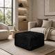 Appi Modular Square Ottoman | Compressed Foam | Black Faux Fur 27"
