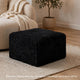 Appi Modular Square Ottoman | Compressed Foam | Black Faux Fur 27"