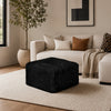 Appi Modular Square Ottoman | Compressed Foam | Black Faux Fur 27"