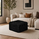 Appi Modular Square Ottoman | Compressed Foam | Black Faux Fur 27"