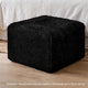Appi Modular Square Ottoman | Compressed Foam | Black Faux Fur 27"