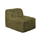 Appi Modular Armless Chair | Compressed Foam Fill Olive Green Faux Fur