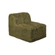 Appi Modular Armless Chair | Compressed Foam Fill Olive Green Faux Fur