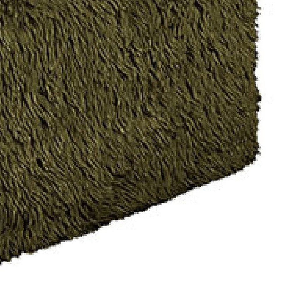 Appi Modular Armless Chair | Compressed Foam Fill Olive Green Faux Fur