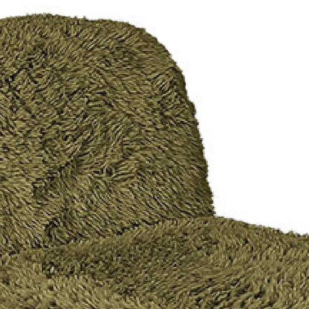 Appi Modular Armless Chair | Compressed Foam Fill Olive Green Faux Fur