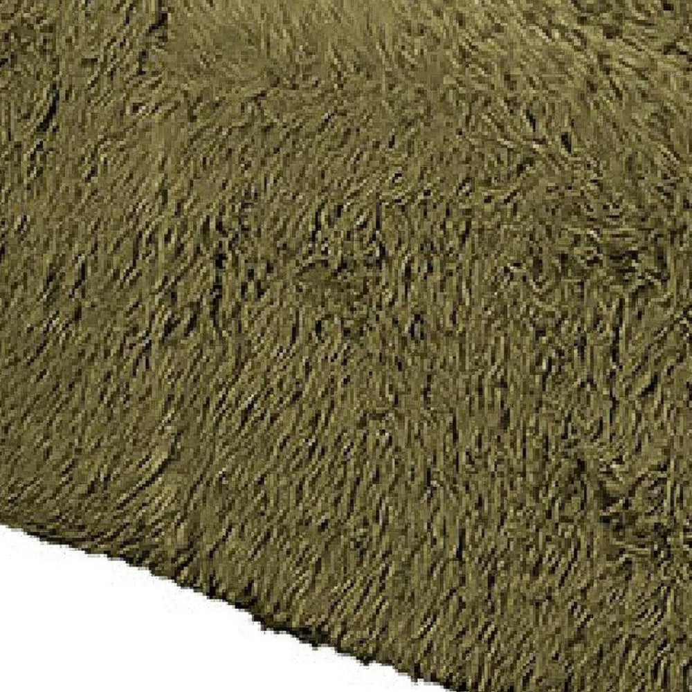 Appi Modular Armless Chair | Compressed Foam Fill Olive Green Faux Fur