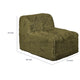 Appi Modular Armless Chair | Compressed Foam Fill Olive Green Faux Fur