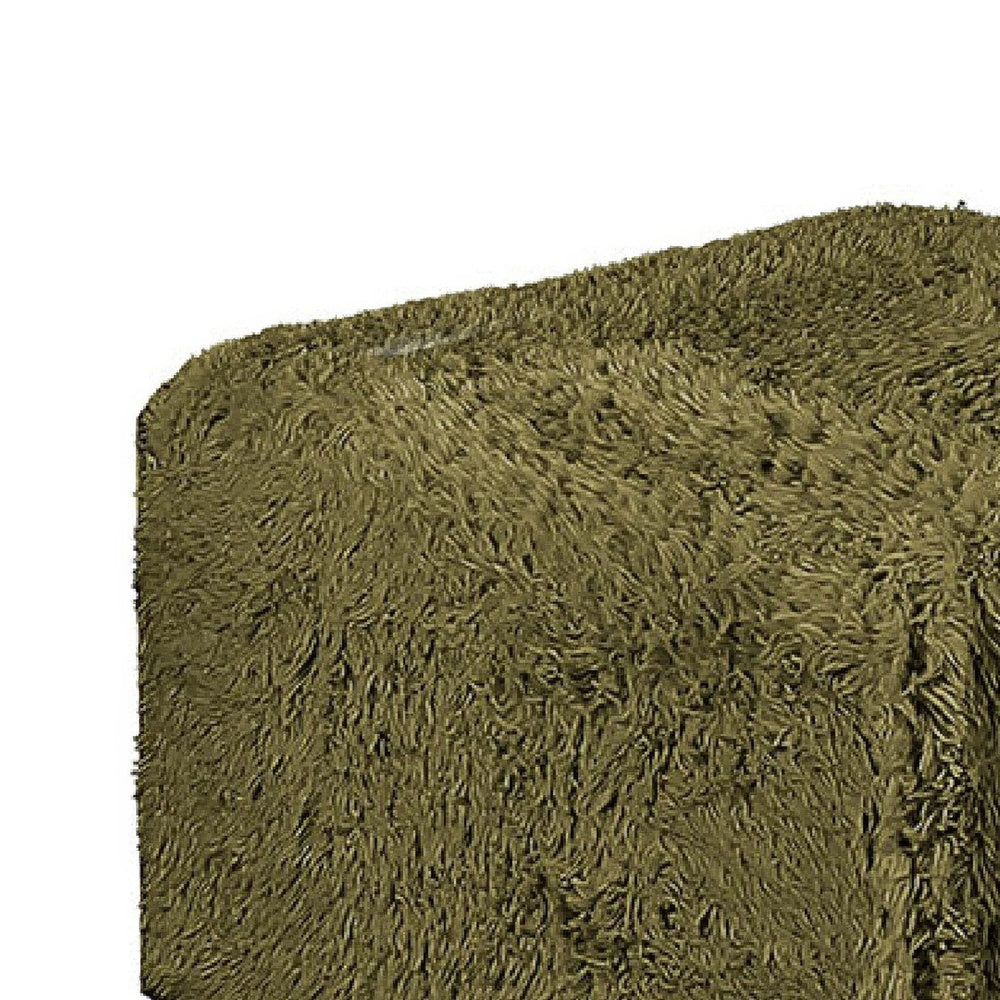 Appi Modular Square Ottoman | Compressed Foam | Olive Green Faux Fur 27"