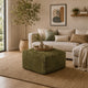 Appi Modular Square Ottoman | Compressed Foam | Olive Green Faux Fur 27"