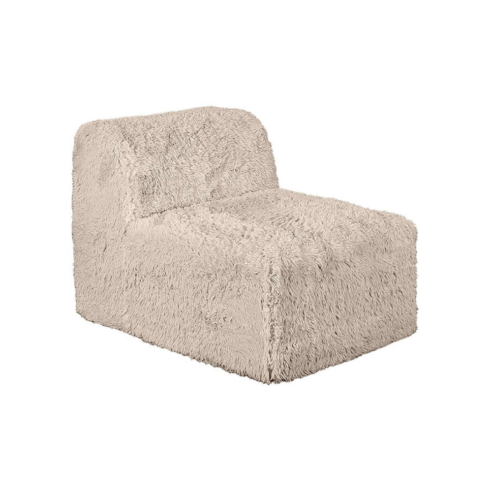 Appi Modular Armless Chair | Compressed Foam Fill Taupe Brown Faux Fur