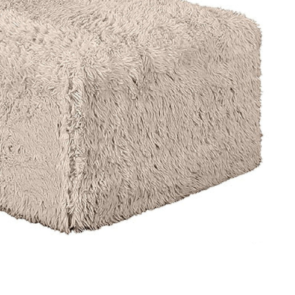 Appi Modular Armless Chair | Compressed Foam Fill Taupe Brown Faux Fur