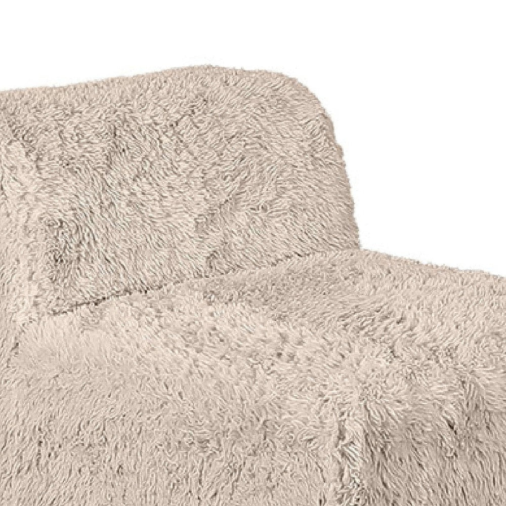 Appi Modular Armless Chair | Compressed Foam Fill Taupe Brown Faux Fur