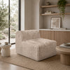 Appi Modular Armless Chair | Compressed Foam Fill Taupe Brown Faux Fur