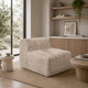 Appi Modular Armless Chair | Compressed Foam Fill Taupe Brown Faux Fur
