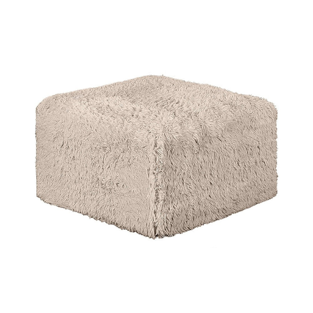 Appi Modular Square Ottoman | Compressed Foam | Taupe Brown Faux Fur 27"