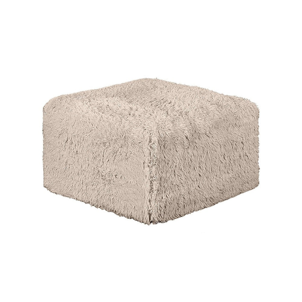 Appi Modular Square Ottoman | Compressed Foam | Taupe Brown Faux Fur 27"
