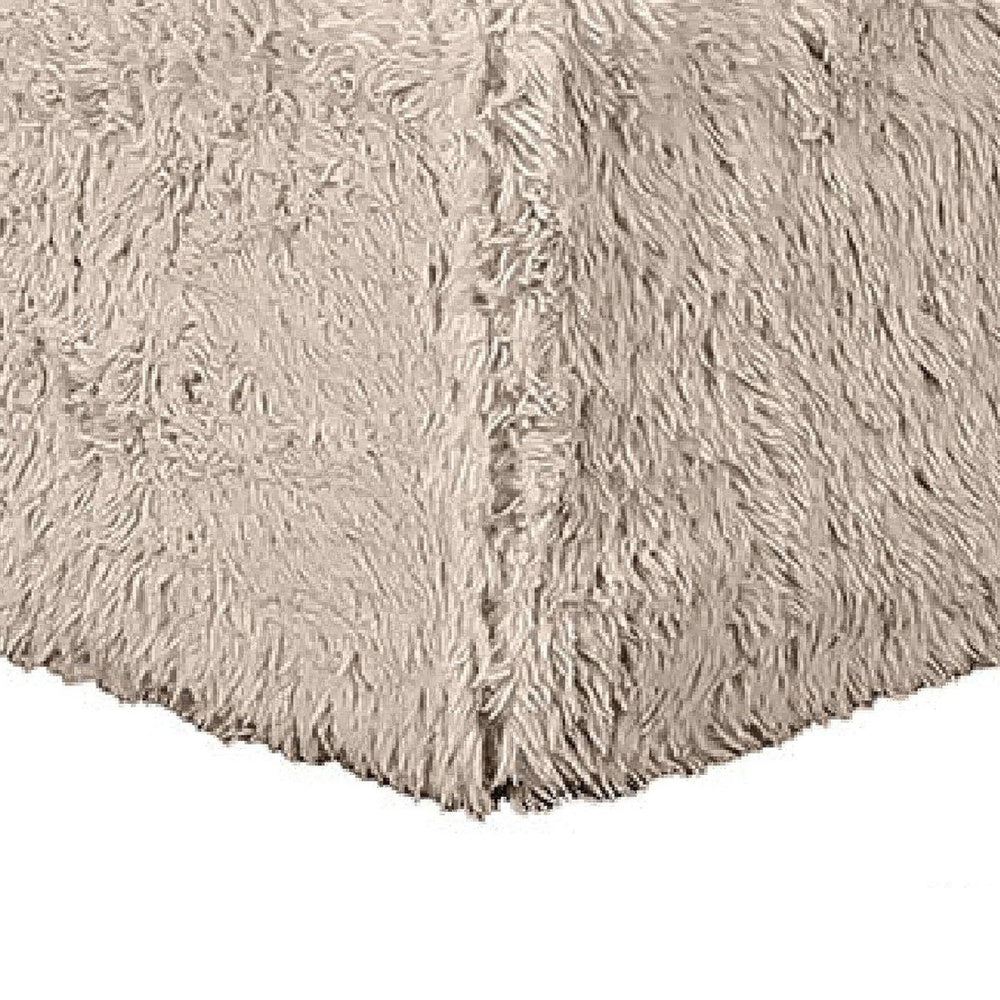 Appi Modular Square Ottoman | Compressed Foam | Taupe Brown Faux Fur 27"