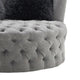 Sofia Swivel Accent Chair | Faux Fur Pillows | Light Gray Tufted Fabric