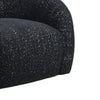 Savio Swivel Accent Chair | Sculpted Curved Design | Black Boucle Fabric