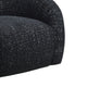 Savio Swivel Accent Chair | Sculpted Curved Design | Black Boucle Fabric