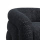 Savio Swivel Accent Chair | Sculpted Curved Design | Black Boucle Fabric