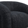 Savio Swivel Accent Chair | Sculpted Curved Design | Black Boucle Fabric