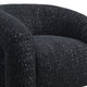 Savio Swivel Accent Chair | Sculpted Curved Design | Black Boucle Fabric