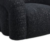Savio Swivel Accent Chair | Sculpted Curved Design | Black Boucle Fabric