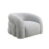 Savio Swivel Accent Chair | Sculpted Curved Design | Gray Boucle Fabric
