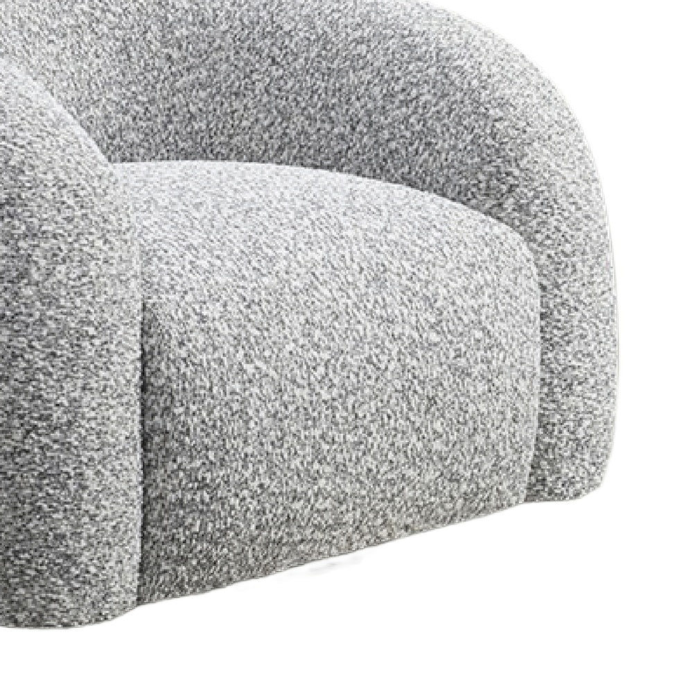 Savio Swivel Accent Chair | Sculpted Curved Design | Gray Boucle Fabric