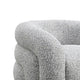 Savio Swivel Accent Chair | Sculpted Curved Design | Gray Boucle Fabric